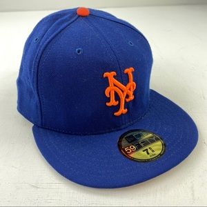 New Era 59Fifty Hat Mens 7 5/8 New York Mets Blue